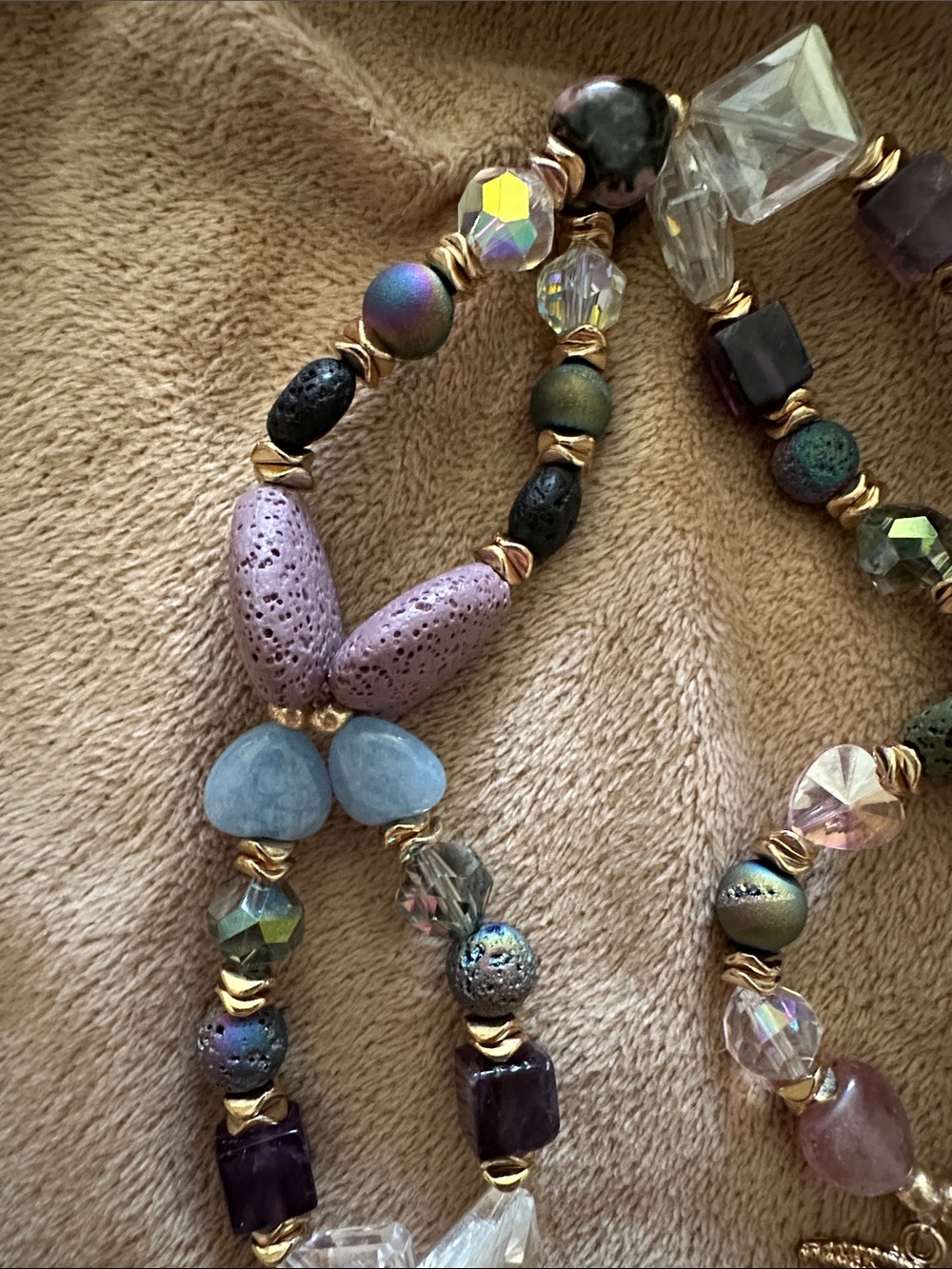 Secret Moon Wishes HangCharm (Amethyst, Strawberry And Rose Quartz And Druzy) - Picture 7 of 8